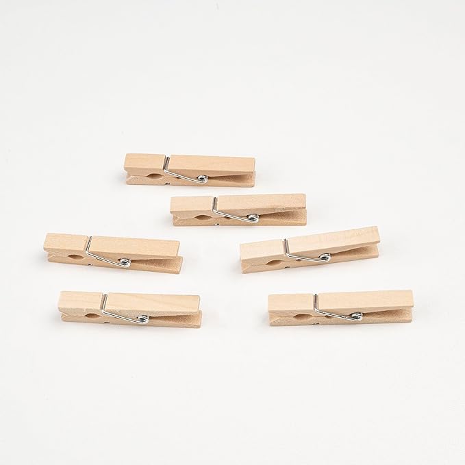 Wooden Clothes Pins, Natural Wood, 50 Pack, 1.8 Inch, Wooden Rust Resistant - Image 4
