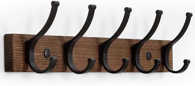 Coat Rack Wall Mount, 16.5 Inches Wood Coat Hooks, Wall Hooks by Optish