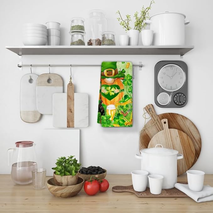 St Patrick's Day Hand Towels, 2 Packs Clover Leaves Spring Bathroom Hand Towels - Image 4