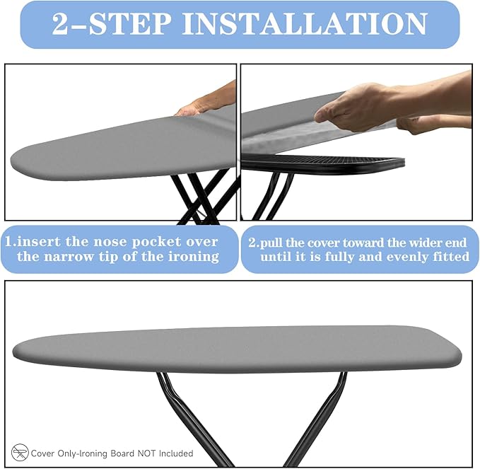 Ironing Board Cover, Full Size Scorch Resistant Padding, Silicone Coating - Image 3