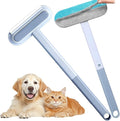 Pet Hair Remover Brush with 17-inch Handle, 4-in-1 Cat and Dog Hair Removal Tool by Oprtuisi