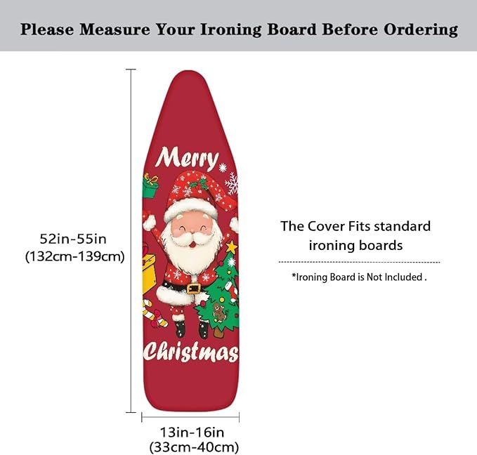 ZDCUSTOM Santa Claus Ironing Board Cover Standard Size 52"x13" Ironing Board - Image 5