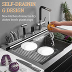 LEMIKKLE 20.5" x 13" Roll Up Dish Drying Rack Silicone Wrapped Over The Sink - Image 6