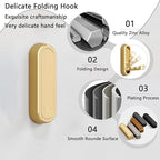 4PCS Folding Coat Hooks, Heavy Duty Wall Hooks Made of Zinc Alloy, Foldable - Image 2