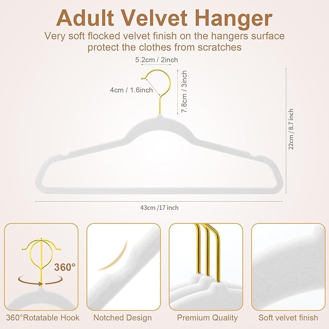 TIMMY 36-Pack Velvet Hangers - Image 2