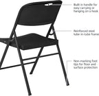 Amazon Basics Portable Folding Plastic Chair, Events Seating, Easy to Store, 350-Pound Capacity, Black, 2-Pack - Image 5