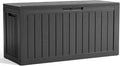 EasyUp 80 Gallon Resin Deck Box Storage Outdoor Waterproof Boxes Lockable UV Resistant Container for Patio Furniture Cushions Pool Supplies Garden Tool, Equipment Outside Storage Delivery, Black by EASYUP