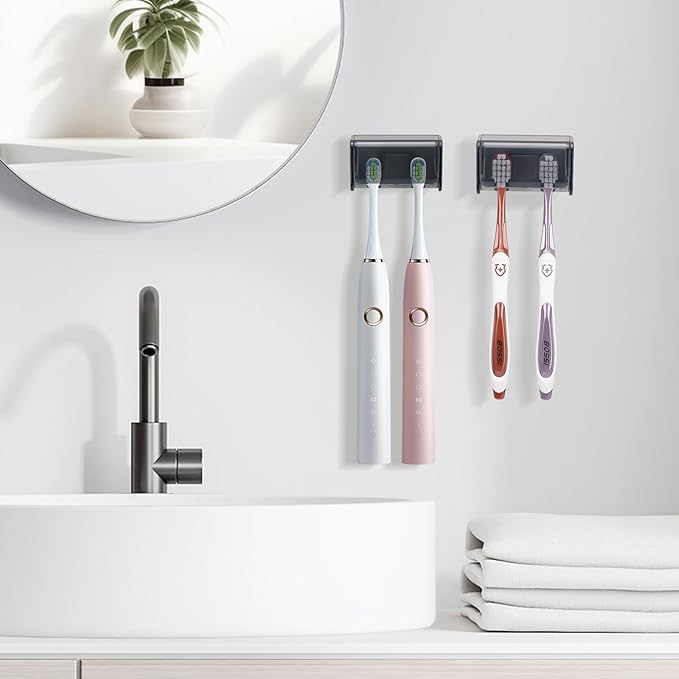 2 PCS Toothbrush Holders Wall Mounted - Image 2