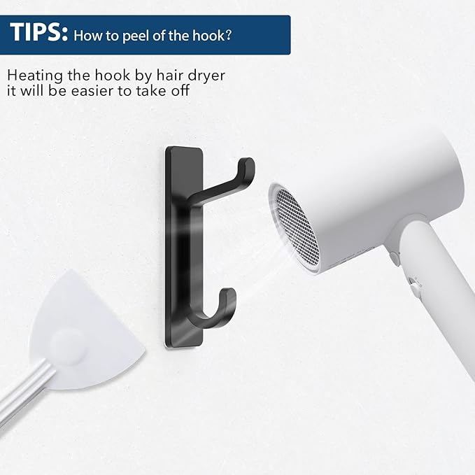 pickpiff Wall Hooks for Coat and Towel: 13LB Adhesive Door Hanger Stick on - Image 8