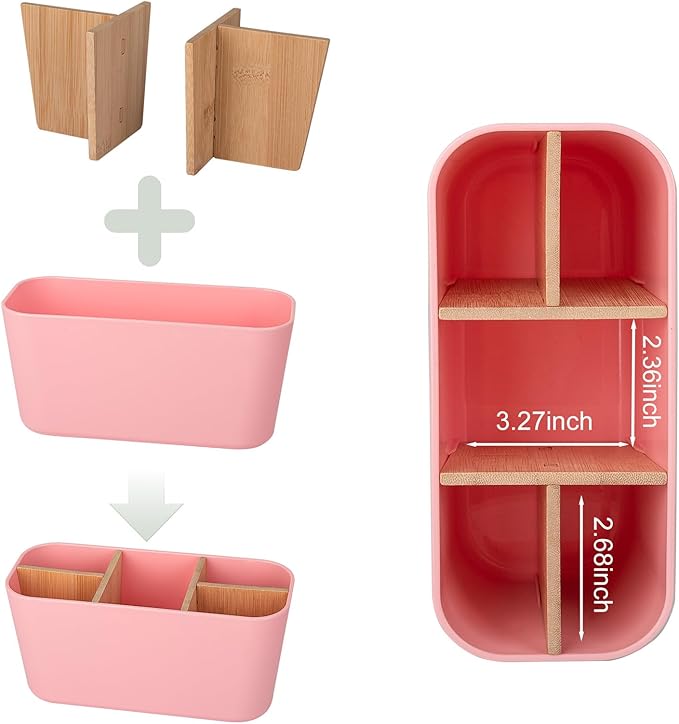 Toothbrush Holders for Bathrooms, Bamboo Tooth Brush Holder - Image 3
