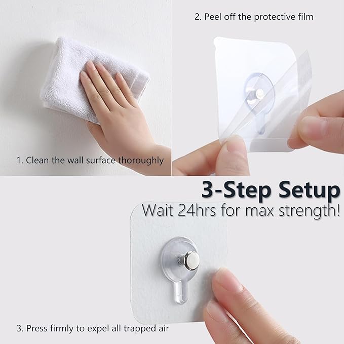 20 Pcs Heavy Duty Adhesive Picture Hooks – 33 lbs Load No-Nail Wall Hangers - Image 6