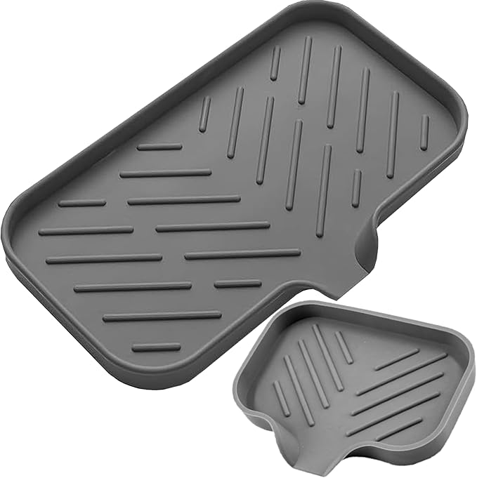 2 PC Sponge Stand for Kitchen Sink and Soap Tray for Bathroom Sink, Silicone by Unknown
