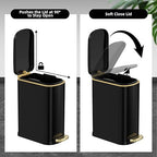 2.6 Gallon Slim Bathroom Trash Can - Image 3
