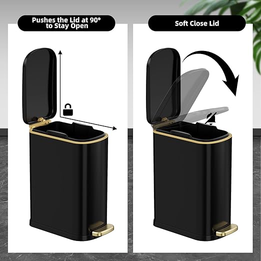 2.6 Gallon Slim Bathroom Trash Can - Image 3