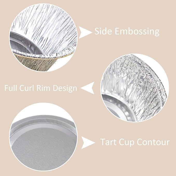Aluminum Foil Baking Cups, 200 Pack Disposable 3 Oz Ramekins Aluminum Cupcake - Image 4
