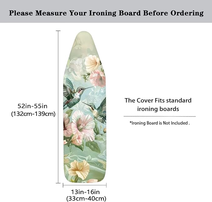 Floral Hummingbird Ironing Board Cover and Pad Heat Resistance & Resist - Image 5
