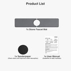 20" x 4" Stone Faucet Mat for Kitchen Sink, Quick Drying Diatomite Sink Tray - Image 7