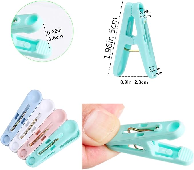 56 Pcs Colorful Clothespins, 4 Colors Spring Clips Small Clothes Pin - Image 4