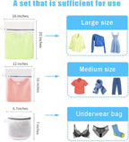 3Pcs Mesh Laundry Bags for Washing Delicates, - Image 6