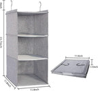 Hanging Closet Organizer, Easy Mount Collapsible 3-Shelf Camper Closet Wardrobe - Image 3