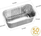 50 Pack 1Lb Mini Loaf Pans, 6” x 3.5” x 2” Foil Disposable Loaf Pans, Aluminum - Image 2