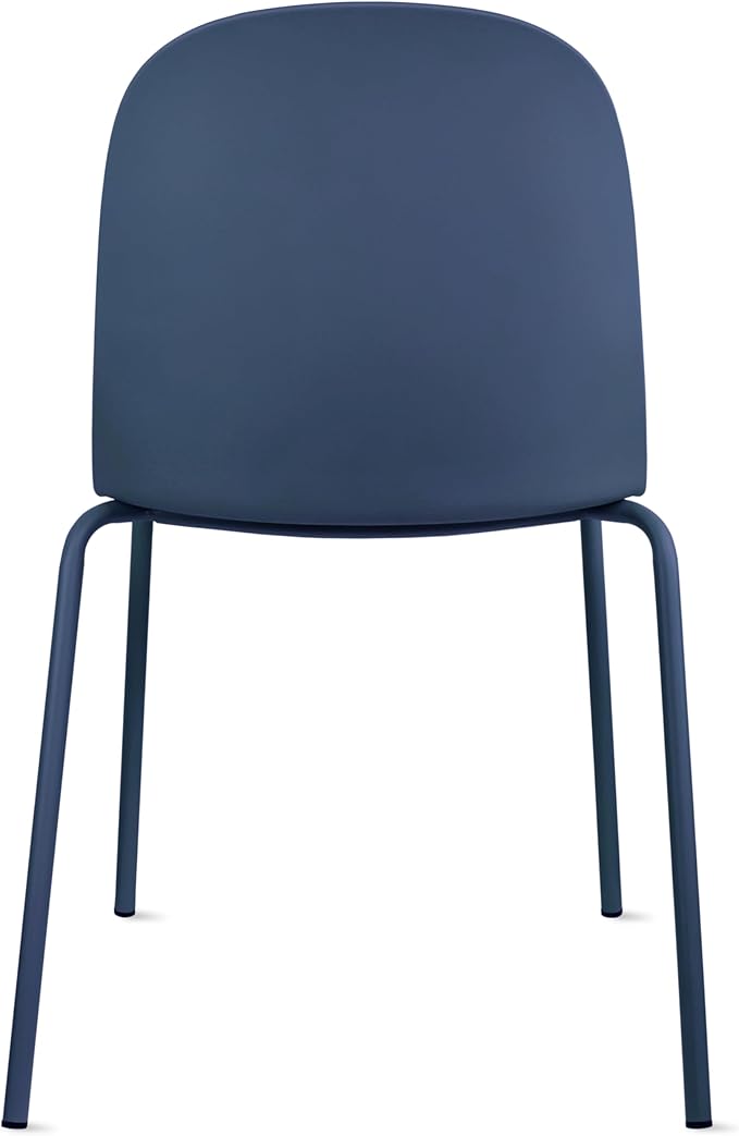 2xhome Parent Modern Stackable Armless Dining Chair | Plastic Shell Seat with Metal Legs | Indoor or Outdoor Use | Home Kitchen Patio (1, Blue, Padded Seat) - Image 6