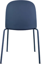 2xhome Parent Modern Stackable Armless Dining Chair | Plastic Shell Seat with Metal Legs | Indoor or Outdoor Use | Home Kitchen Patio (1, Blue, Padded Seat) - Image 6