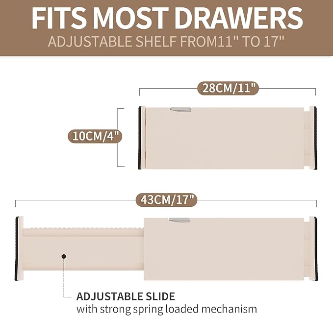 Drawer Dividers Organizer 9 Pack, Adjustable Separators 4" High Expandable from - Image 3