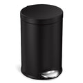 simplehuman 4.5 Liter / 1.2 Gallon Round Bathroom Step Trash Can, Matte Black by Simplehuman