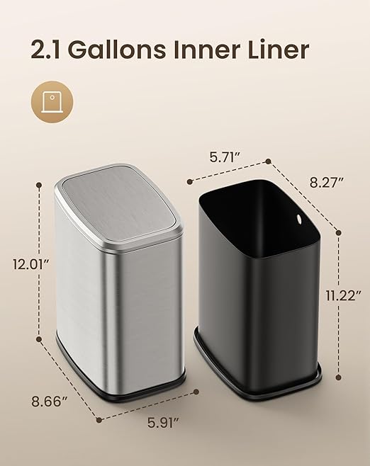 Cesun Small Bathroom Trash Can - Image 7