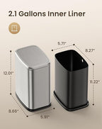 Cesun Small Bathroom Trash Can - Image 7