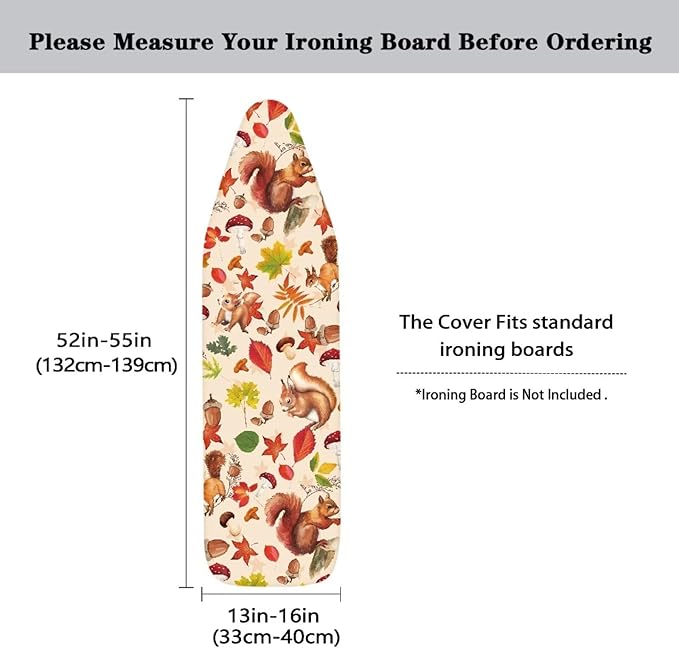 Fall Squirrel Leaves Tabletop Ironing Board Cover Standard Ironing Board - Image 4
