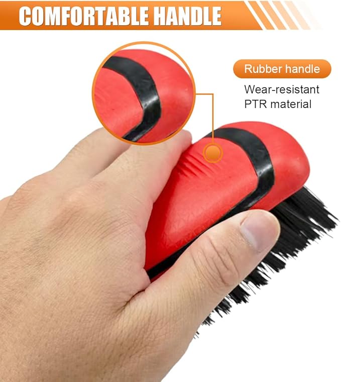 Car Carpet and Upholstery Cleaning Brush, Stiff Bristle Car Detailing Carpet - Image 4