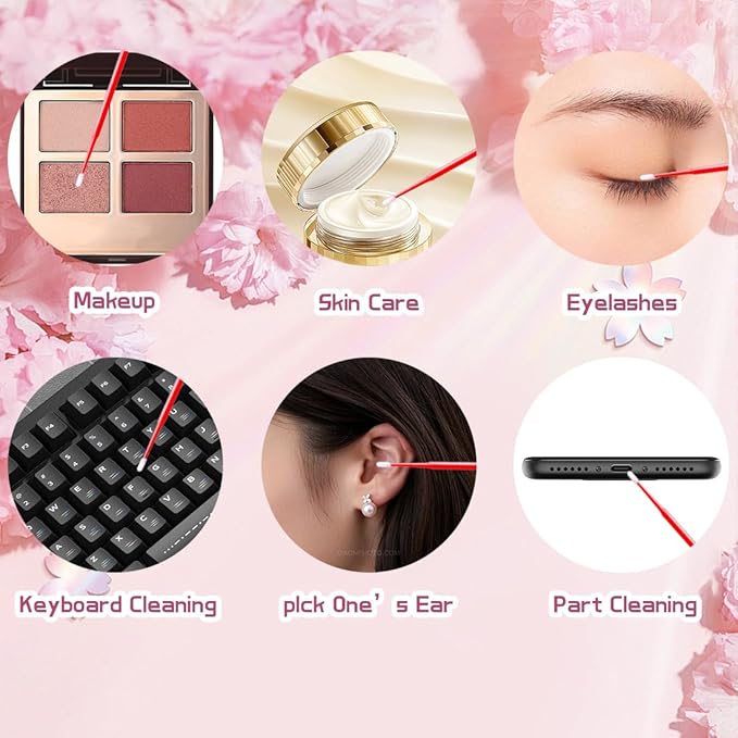 Individually Wrapped Cotton Swabs, Eyeliner Brush, Eyelash Brush, Travel Cotton - Image 2