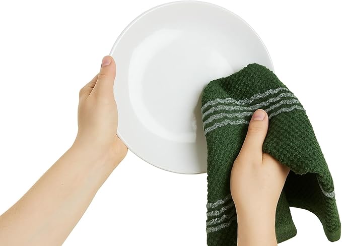 Serafina Home Dark Forest Green Kitchen Hand Dish Towels: Oversized 18" x 28" - Image 8