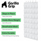 GORILLA GRIP Over the Door Shoe Organizer, 35 Large Breathable Mesh Pockets - Image 2