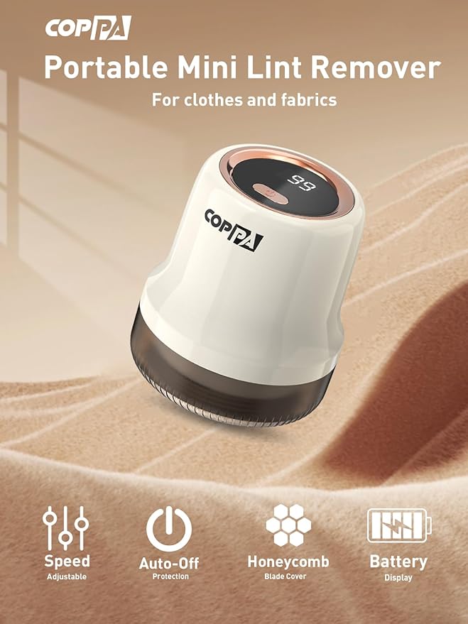COPPA Lint Remover, LR-MINI USB Rechargeable Lint Removal 6 Blades & 3 Speed - Image 2