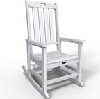 Oversized Rocking Chair, Outdoor Rocking Chair for Adults, All Weather Resistant Porch Rocker for Lawn Garden, White by THOEOE