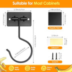 Self Adhesive Banana Hook Under Cabinet Foldable Banana Hanger Black Metal - Image 8