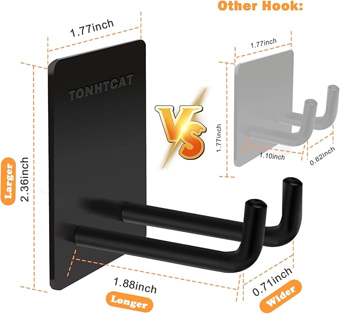 Adhesive Hooks, Stick on Stainless Steel Towel Robe Razor Wall Hooks - Image 2