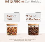 ComSaf 0.6 Qt Glass Food Storage Jars Set of 6, Pantry Organization Jar - Image 3