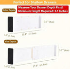 6-Pack Adjustable Drawer Dividers, 3.1" High Expandable Organizers - Image 3