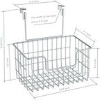 Wire Hanging Storage Basket 2 Packs, Wall Mounted Kitchen Bathroom Storage - Image 2