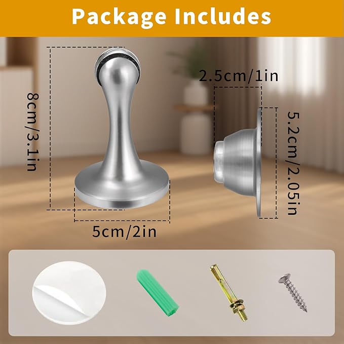 Bak Bo 3 Pack Magnetic Door Stopper, Strong Magnetic Door Holder Keep Door Open - Image 2