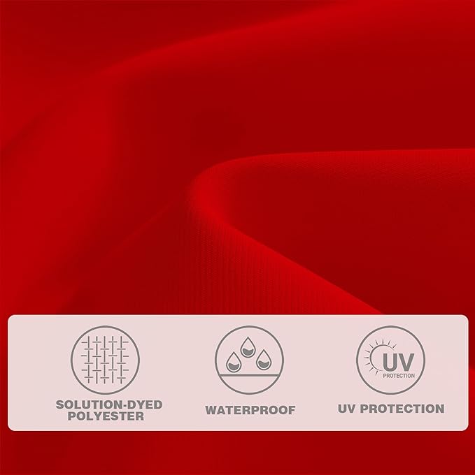 AreShark 9 FT Patio Umbrella for Outdoor, Outdoor Umbrella with Push Button Tilt and Crank, Outdoor Patio Umbrellas with 8 Sturdy Ribs for Market, Garden, Deck, Backyard, Pool (Cherry Red) - Image 3