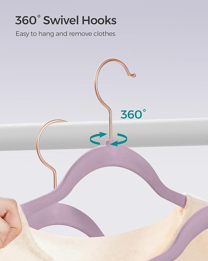 SONGMICS Slim Velvet Hangers, Non-Slip Clothes Hangers - Image 6