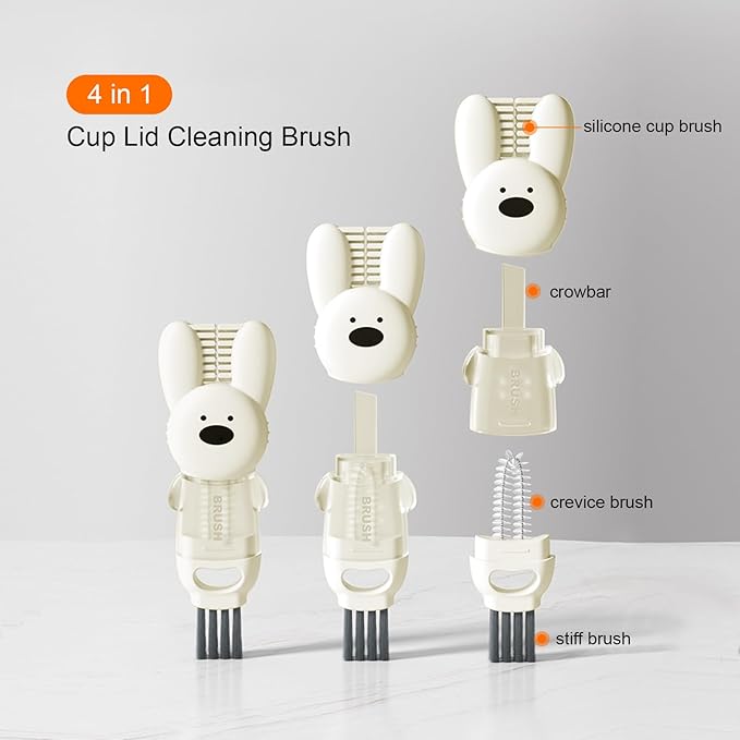4 in 1 Cup Lid Cleaning Brush, 3 in 1 Bottle Brush, Cup Crevice Cleaning Tools - Image 5