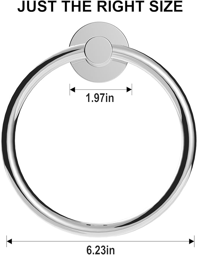 SetSail Towel Holder for Bathroom Wall Stainless Steel Hand Towel Ring Heavy - Image 5
