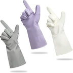 Cleanbear Reusable Dish Washing Rubber Glove Set of 3, Household Cleaning Gloves - Image 7