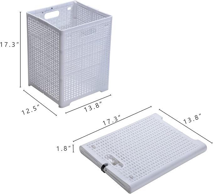 42L Collapsible Plastic Laundry Baskets, Foldable Laundry Hamper - Image 4